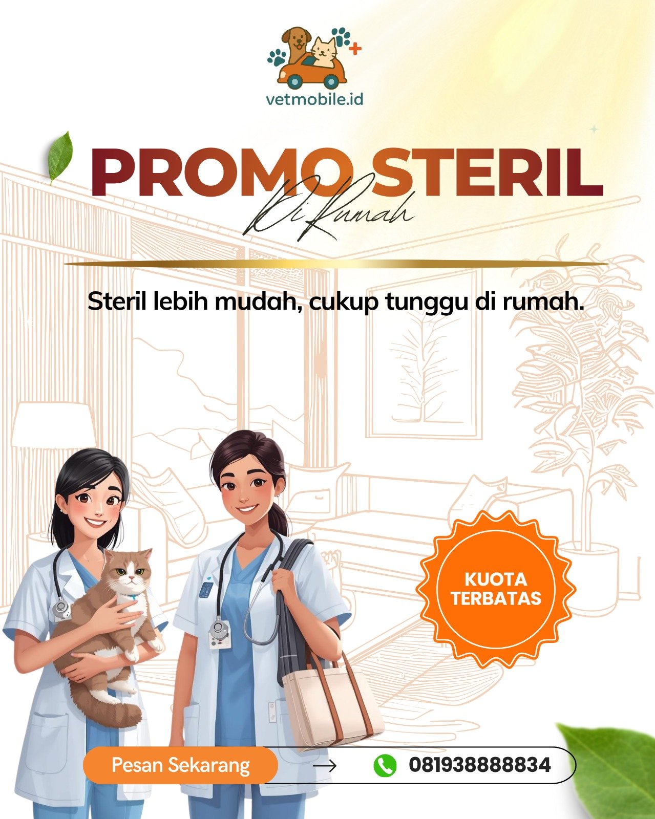 Promo steril di rumah vetmobile.id